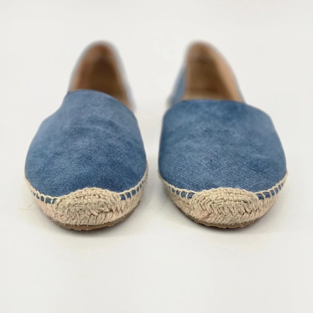 Jimmy Choo Dreya Denim d'Orsay Espadrille Flats Women's Size 38.5 US 8 Spain